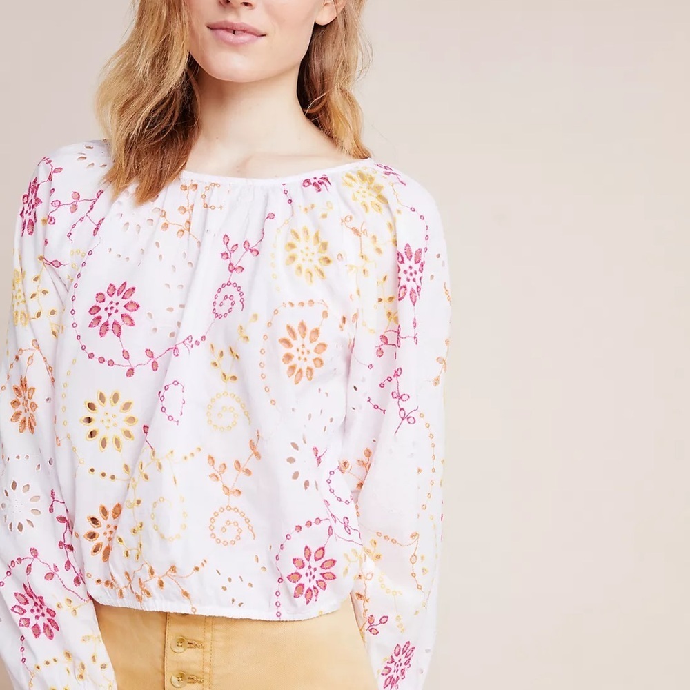 Maeve Anthropologie Addison Eyelet Blouse - Picture 5 of 8